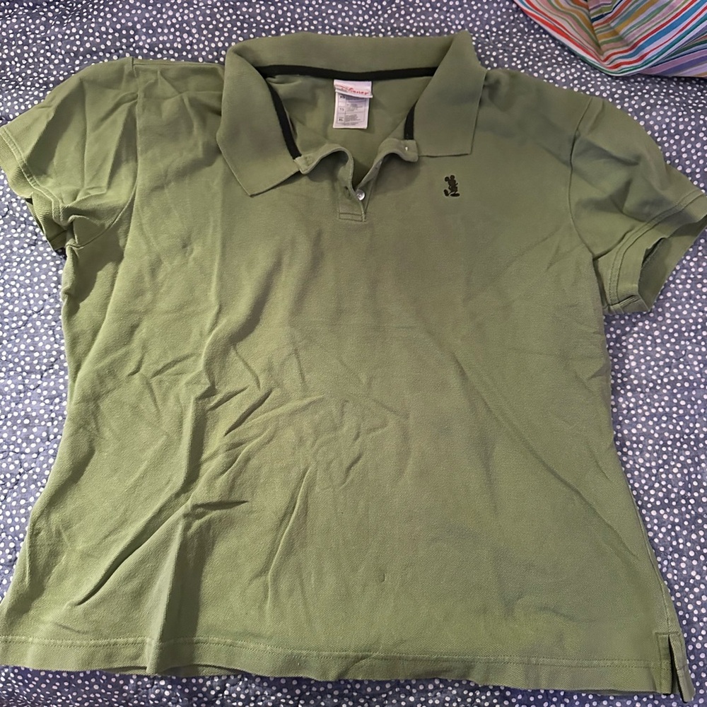 Disney Olive Green Short Sleeve Polo